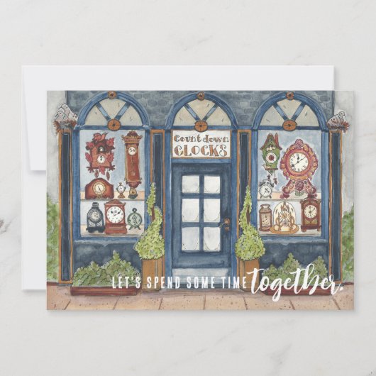 Party "Vintag Clock Shop Silvester" Einladung (Vorderseite)