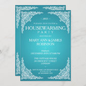 Party Vintagen Wirbel Türkisch Einladung (Vorne/Hinten)