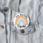 Party, vollständig anpassbar, Rainbow Birthday Squ Button (Beispiel)