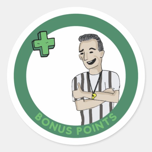 Party von 5 Bonuspunkten Runder Aufkleber (Vorderseite)