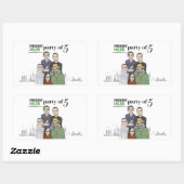 Party von 5 Rechtecken Rechteckiger Aufkleber (Blatt)