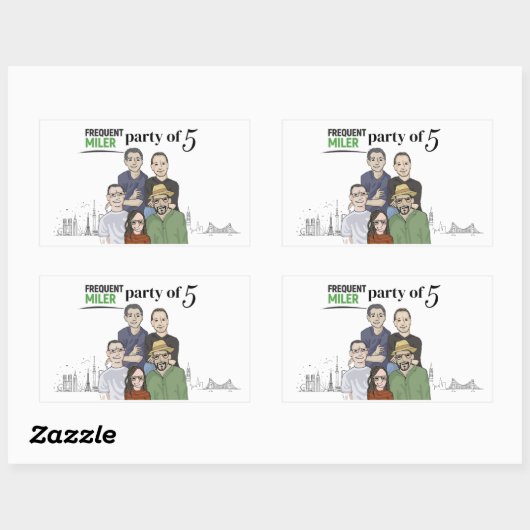 Party von 5 Rechtecken Rechteckiger Aufkleber (Blatt)