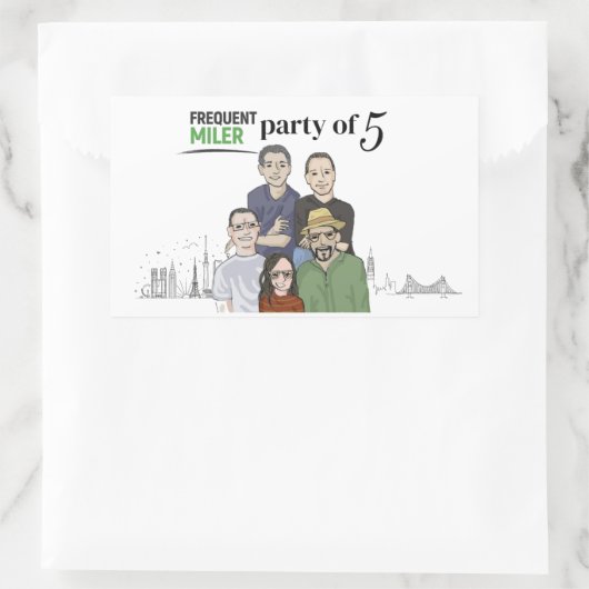 Party von 5 Rechtecken Rechteckiger Aufkleber (Tasche)