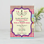 Party von Boho Dots: Funky Chandelier Valentine Einladung (Stehend Vorderseite)