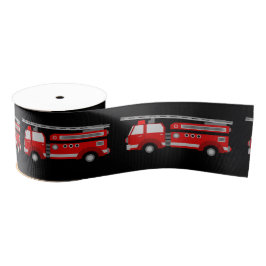 Party von Feuerwehrfahrzeugen Geburtstagsgeschenk  Ripsband