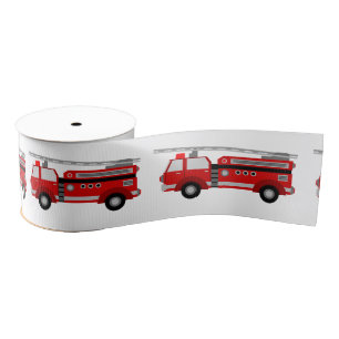 Party von Feuerwehrfahrzeugen Geburtstagsgeschenk Ripsband