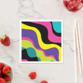 Party von Funky Retro Colors Wave Pop Pattern 90er Serviette (Beispiel)