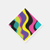 Party von Funky Retro Colors Wave Pop Pattern 90er Serviette (Ecke)