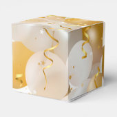 Party von Gold und Weißballons Geschenkschachtel (Rückseite)