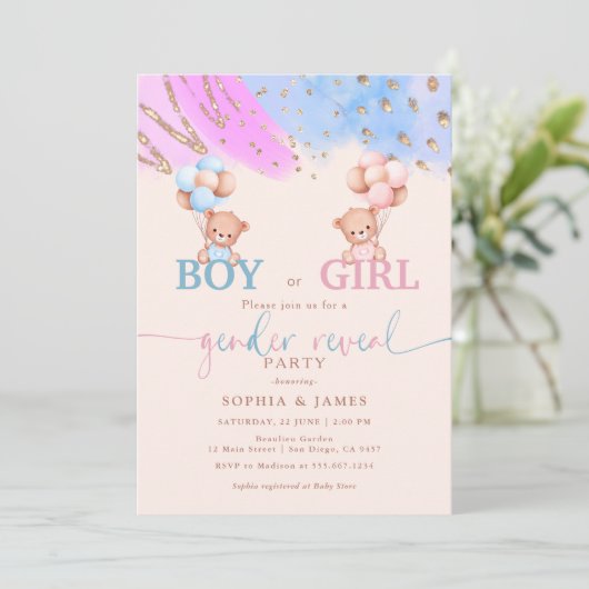 Party von Jungen oder Mädchen Einladung (Stehend Vorderseite)