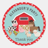 Party VON LANDTIEREN Runder Aufkleber (Vorderseite)