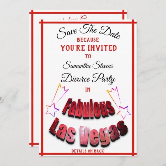 Party von Las Vegas Fabulous Stars - Save The Date (Vorne/Hinten)