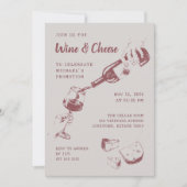 Party von Wein und Käse Einladung (Vorderseite)