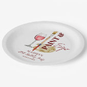 Party-Vorlage zum Anstreichen und Trinken Pappteller (Schrägansicht)