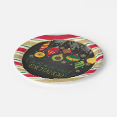 Party-Wandplatte - schwarz Pappteller (Schrägansicht)