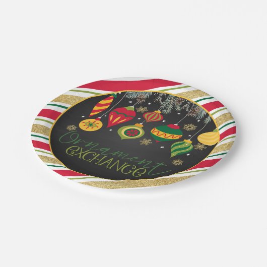 Party-Wandplatte - schwarz Pappteller (Schrägansicht)