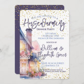 Party Wasserfarbe Einladung (Vorne/Hinten)