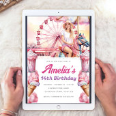 Party-Wasserfarbe für Karussell Einladung