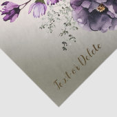 Party Wasserfarbe Lila Rosa Blume Gold Elegante Seidenpapier (Ausschnitt)