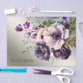 Party Wasserfarbe Lila Rosa Blume Gold Elegante Seidenpapier (Handwerk)