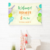Party Wasserfarbe Pickleball Geburtstag Thema Banner (InSitu)