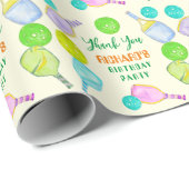 Party Wasserfarbe Pickleball Geburtstag Thema Geschenkpapier (Rolleneckpunkt)