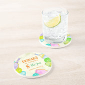 Party Wasserfarbe Pickleball Geburtstag Thema Getränkeuntersetzer (Seite)