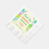 Party Wasserfarbe Pickleball Geburtstag Thema Serviette (Ecke)