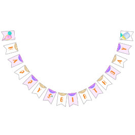 Party Wasserfarbe Pickleball Geburtstag Thema Wimpelkette