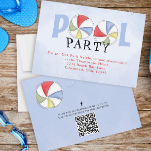 Party Wasserfarbe Sommer Custom Einladung