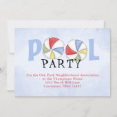 Party Wasserfarbe Sommer Custom Einladung (Vorderseite)