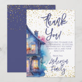 Party Wasserfarben Dankeskarte (Vorne/Hinten)