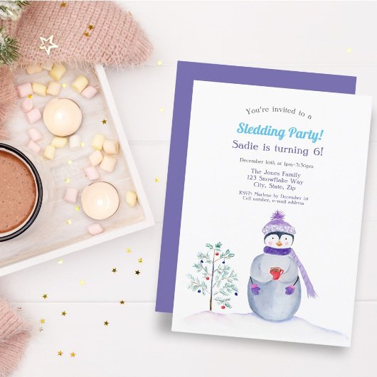 Party Wasserfarbener Pinguin Einladung