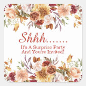 Party: Wasserfarbenfall Quadratischer Aufkleber (Vorderseite)