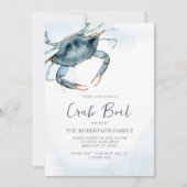 Party "Watercolor Blue Crab Boil" Einladung (Vorderseite)