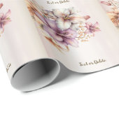 Party Watercolor Boho Pink Blume Elegant Stilvoll Geschenkpapier (Rolleneckpunkt)