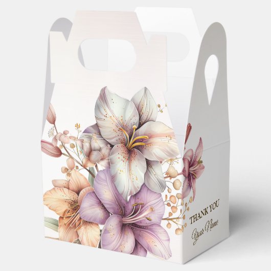 Party Watercolor Boho Rosa Blume Elegant Geschenkschachtel (Geöffnet)