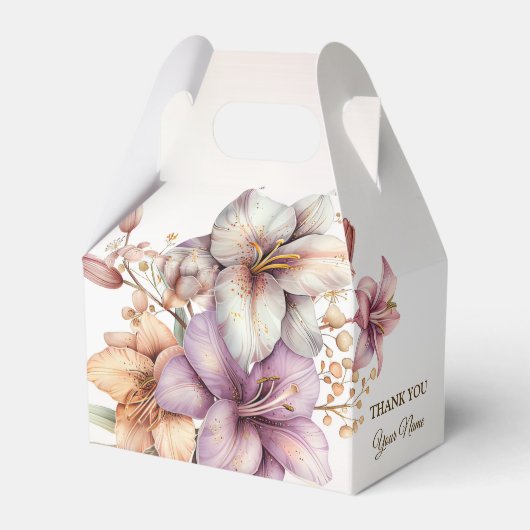 Party Watercolor Boho Rosa Blume Elegant Geschenkschachtel (Vorderseite)