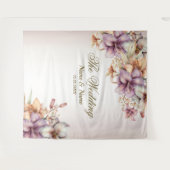 Party Watercolor Boho Rosa Blume Elegant Wandteppich (Vorderseite (Horizontal))