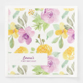 Party Watercolor Florenz Personalisiert Giro del M Serviette (Vorderseite)