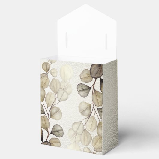 Party Watercolor Golden Eucalyptus Foliage Shiny Geschenkschachtel (Geöffnet)