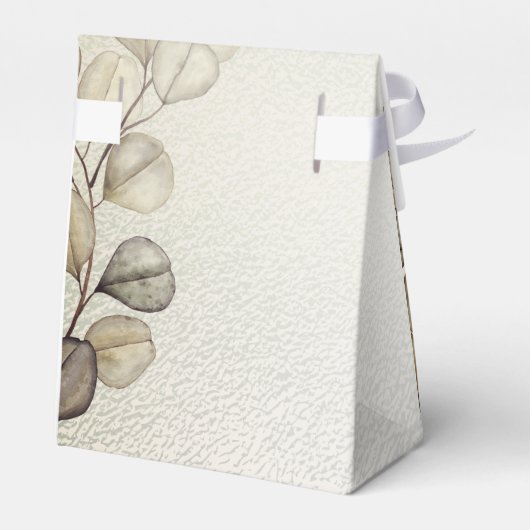 Party Watercolor Golden Eucalyptus Foliage Shiny Geschenkschachtel (Rückseite)