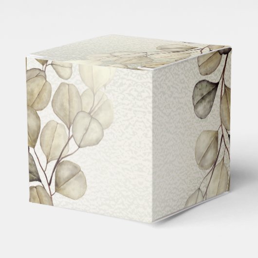 Party Watercolor Golden Eucalyptus Foliage Shiny Geschenkschachtel (Vorderseite)