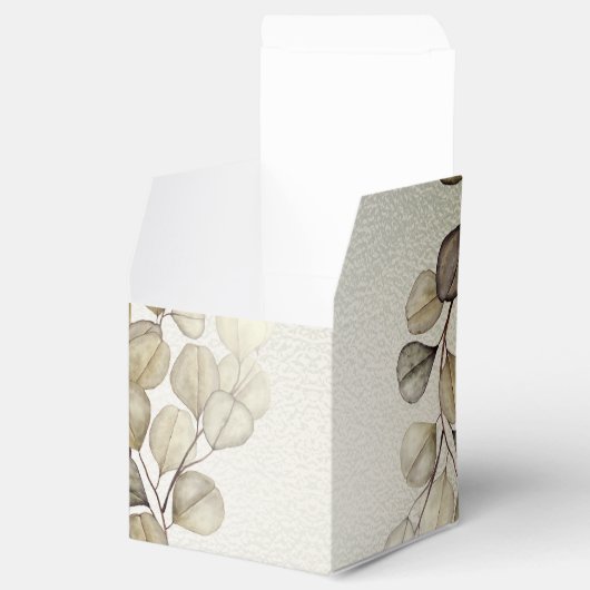 Party Watercolor Golden Eucalyptus Foliage Shiny Geschenkschachtel (Geöffnet)