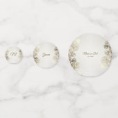 Party Watercolor Golden Eucalyptus Foliage Shiny Konfetti (Rückseiten)