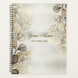 Party Watercolor Golden Eucalyptus Foliage Shiny Planer