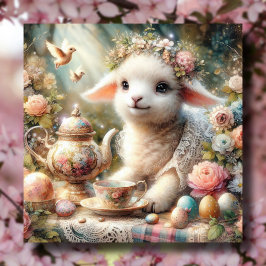 Party "Watercolor Lamb Pastel Easter" Feiertagskarte