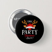 Party Weihnachten Hirsch Pjs Xmas Familie Matching Button (Vorne & Hinten)