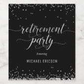 Party Weinetiketten Elegantes Silber, Schwarz Weinetikett (Einzelnes Label)