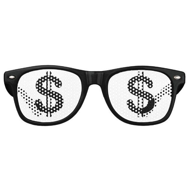 Party weist Dollarzeichen auf Sonnenbrille (Vorderseite)
